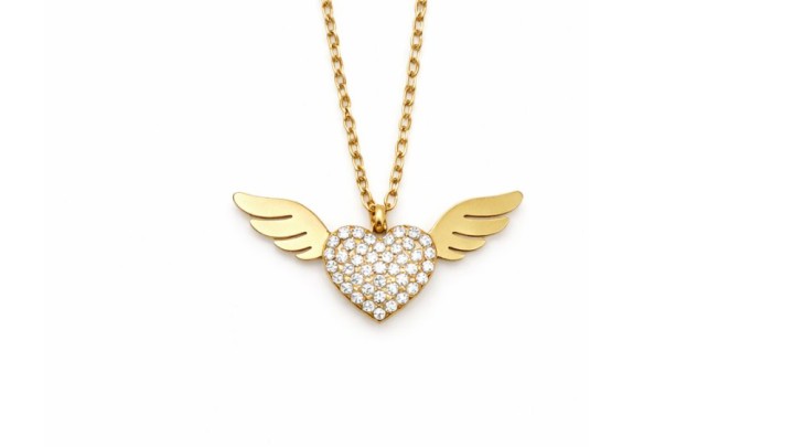 Gold Angel Wings Heart Necklace – Stainless Steel