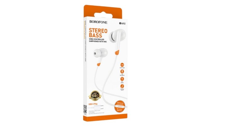 BOROFONE BM92 Stereo Bass USB-C Wired Earphones with Microphone