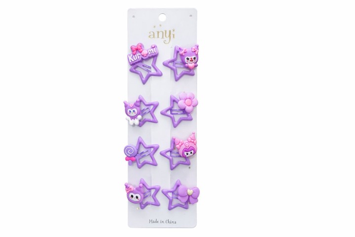 Cute Purple Star Hair Clips Set for Girls – Kawaii Style Accessories