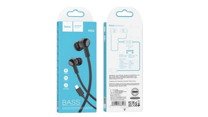 HOCO M86 Type-C Wired Earphones with Deep Bass & In-Line Microphone