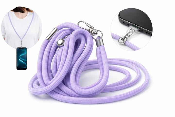 Universal Braided Lanyard with Metal Clip – Purple