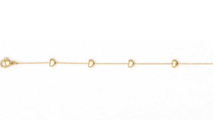 Gold Heart Chain Bracelet