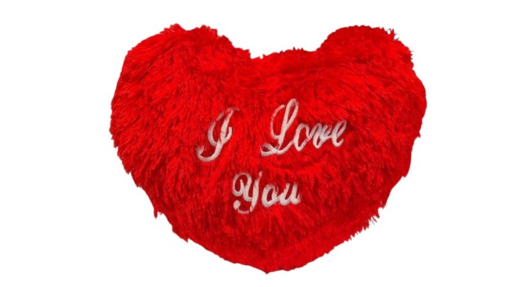 ❤️ Heart-Shaped Plush Pillow “I Love You” – Red