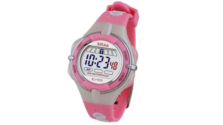Pink & Grey Digital Watch – 30M Water Resistant