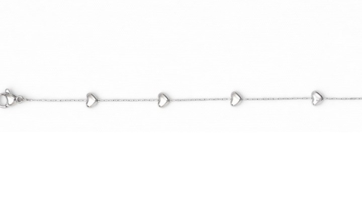 Silver Heart Chain Bracelet