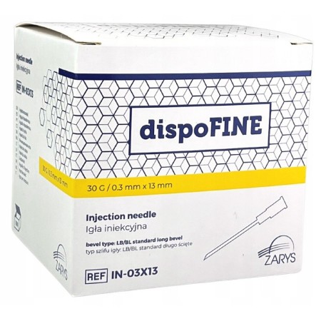 Injection needles 30G sterile dispoFINE 0.3 x 13 mm Light yellow - 100 pcs.