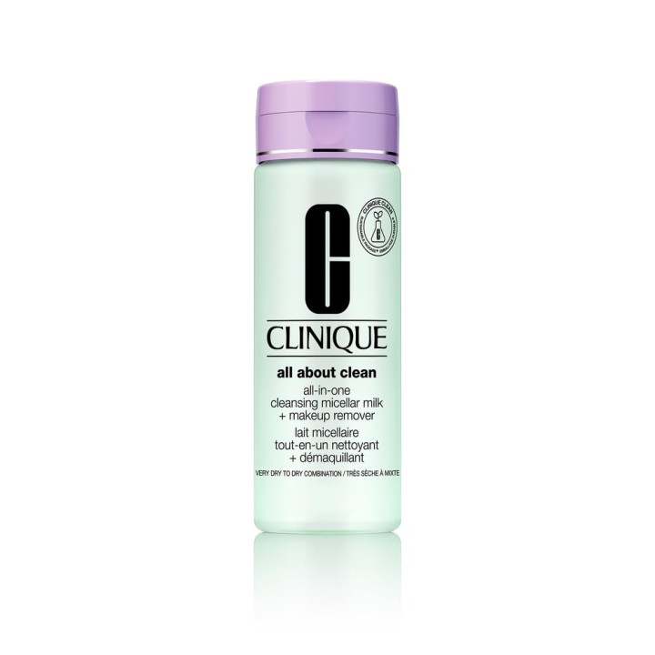 Clinique 3-Step All About Clean All-in-One Cleansing Micellar Milk 200ml + Makeup Remover With Glycerin + Vitamin E