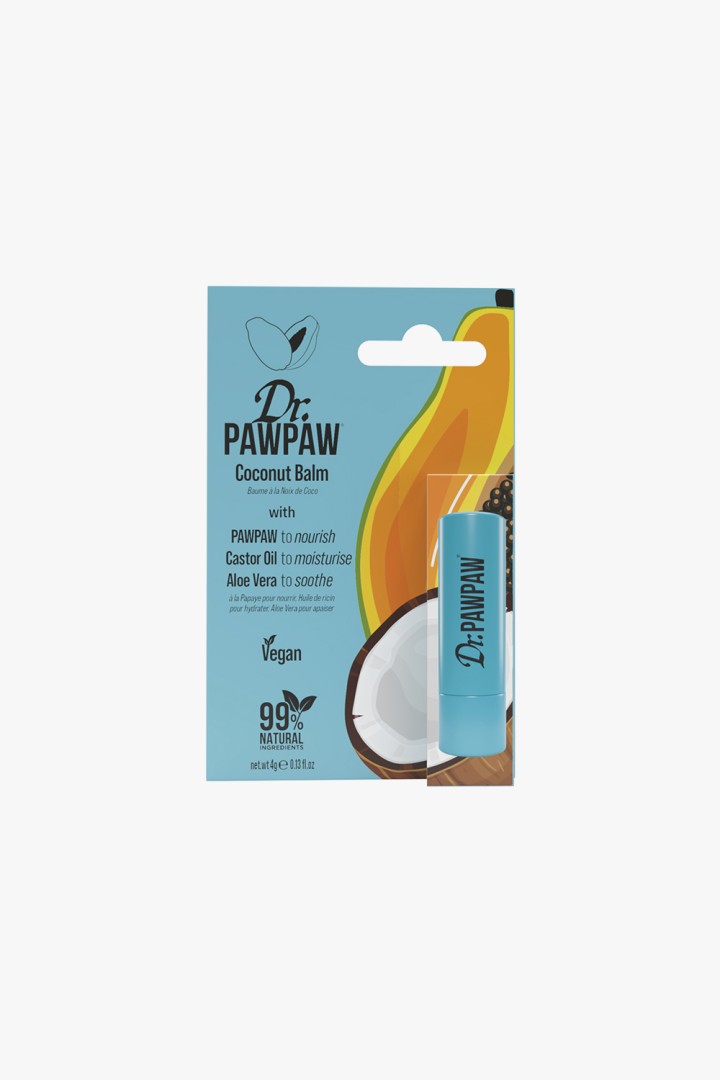 Dr Pawpaw Multipurpose Coconut Balm Stick For Lips, Cheeks & Skin, Natural Hydration, 4G