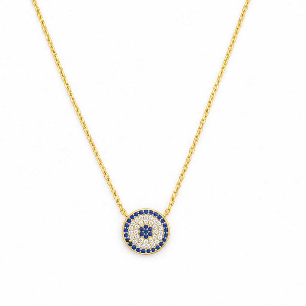 Blue Aura Eye Necklace (Silver 925 Goldplated)