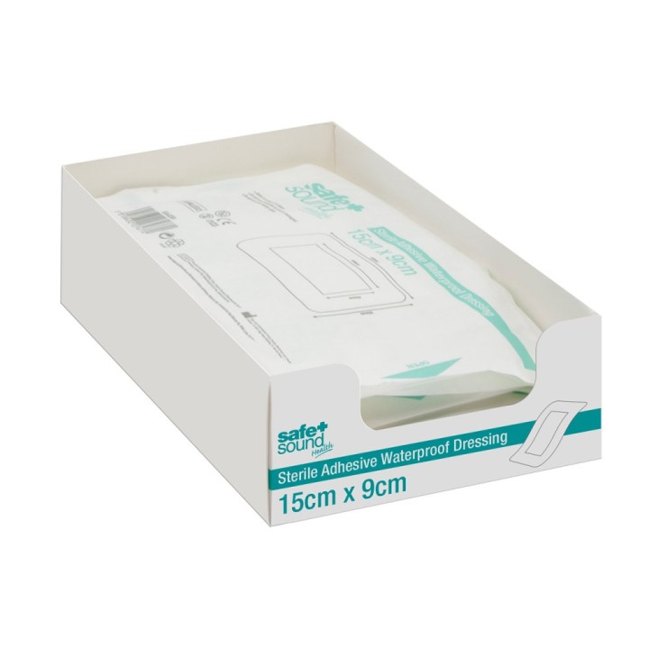 SAFE AND SOUND STERILE ADHESIVE WATERPROOF DRESSING (15cm x 9cm)