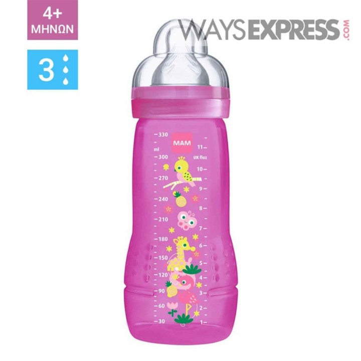 Mam Baby Pink Bottle 330Ml 4M+ 776278 Bottle