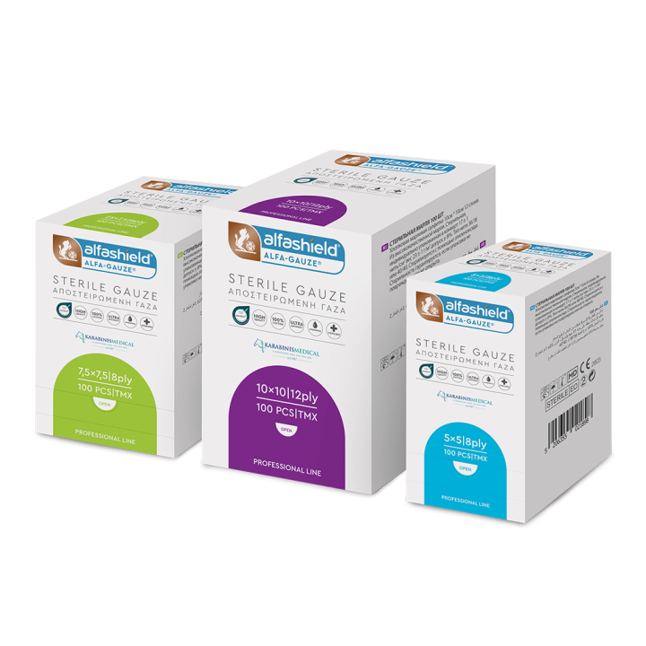 Alfashield Sterile Gauze Pad Pack 5x 5cm 8ply 100pcs