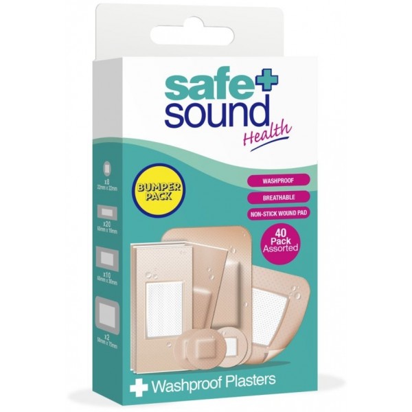 safe and sound ASSORTED WATERPROOF PLASTERS 40X