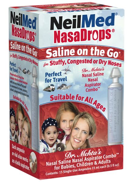 NeilMed NasaDrops Saline Ampoules – 15x15ml for Babies, Children & Adults