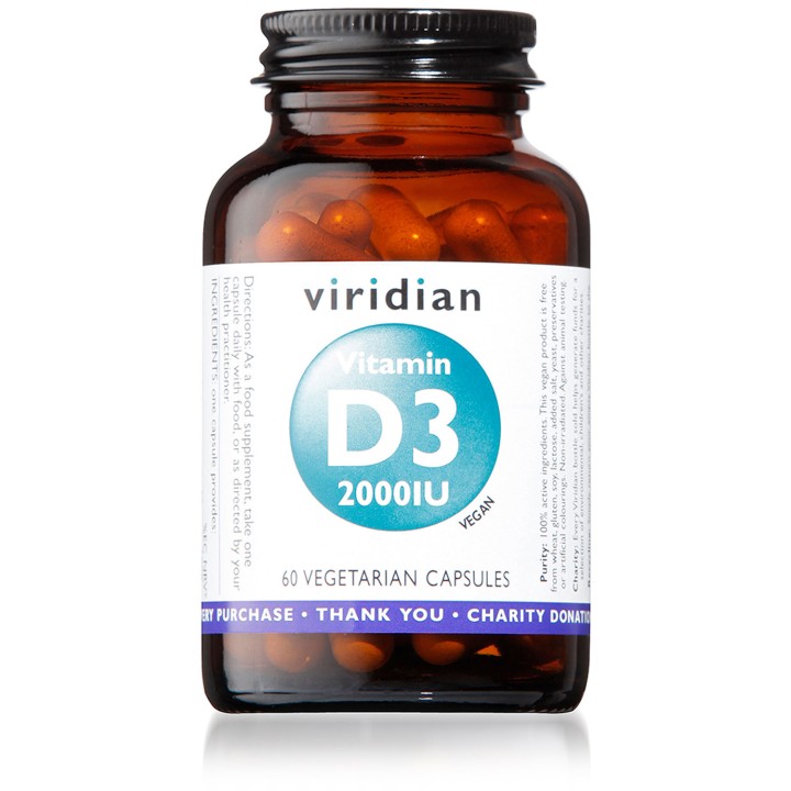 Viridian Vitamin D3, Vegicaps, 60 x 2000iu