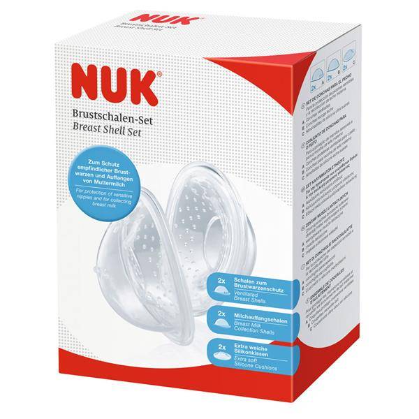 Nuk Set Breast Nipple Protector & Ventilated Cover Anatomical Shape In Clear Colour 6Pcs