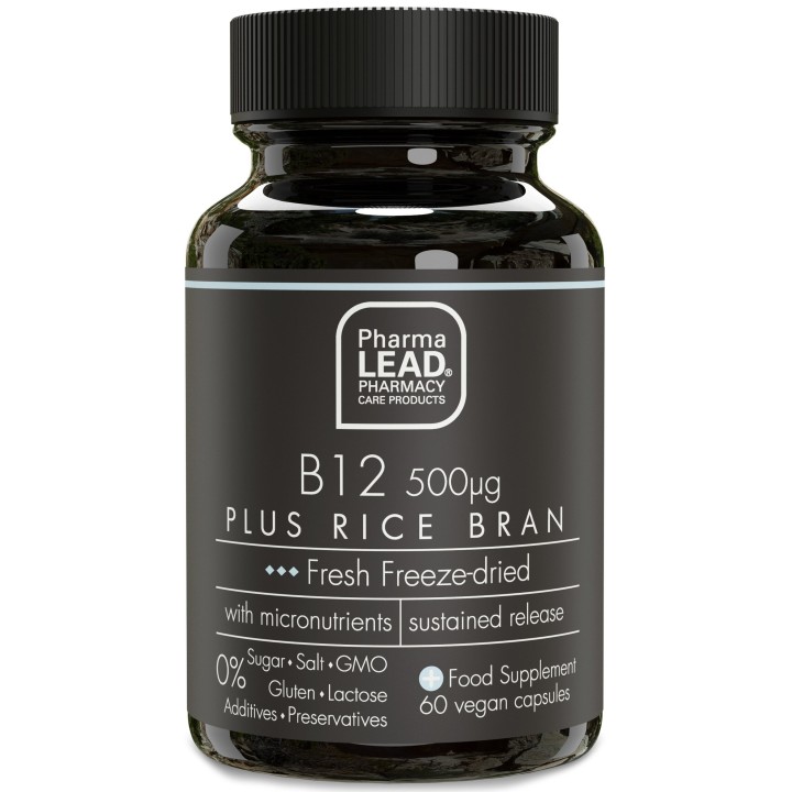 PHARMALEAD Vitamin B 12 500mcg plus Rice Bran 60 Caps