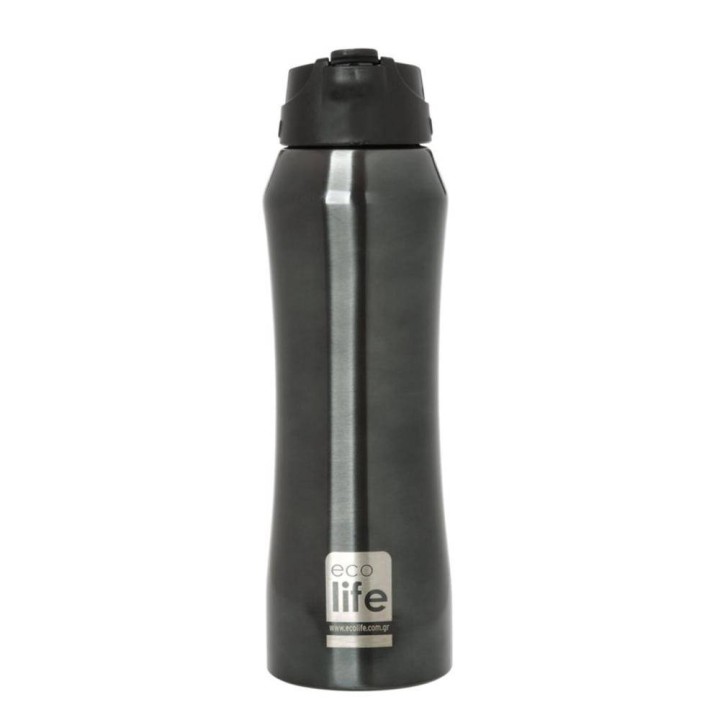 Eco Life Thermos Bottle with Straw Black 550ml