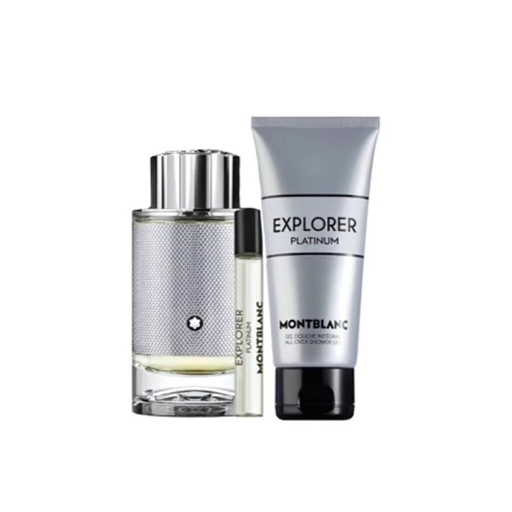 Montblanc Men's Explorer Platinum Gift Set Fragrances EDP + travel spray + shower gel