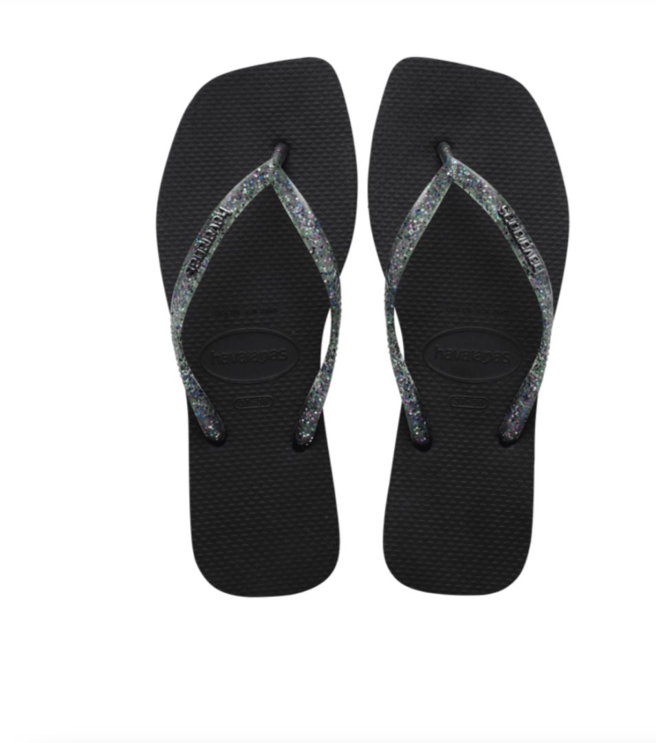 Havaianas Square Logo Metallic Black Size:35/36