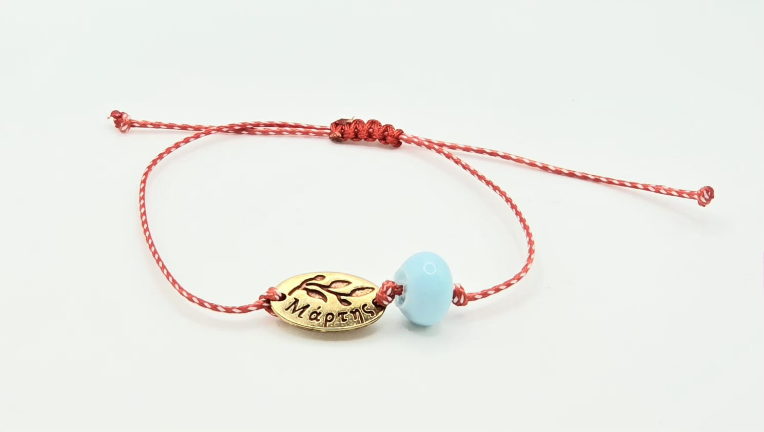 Martaki with gold red branch and March and light blue bead