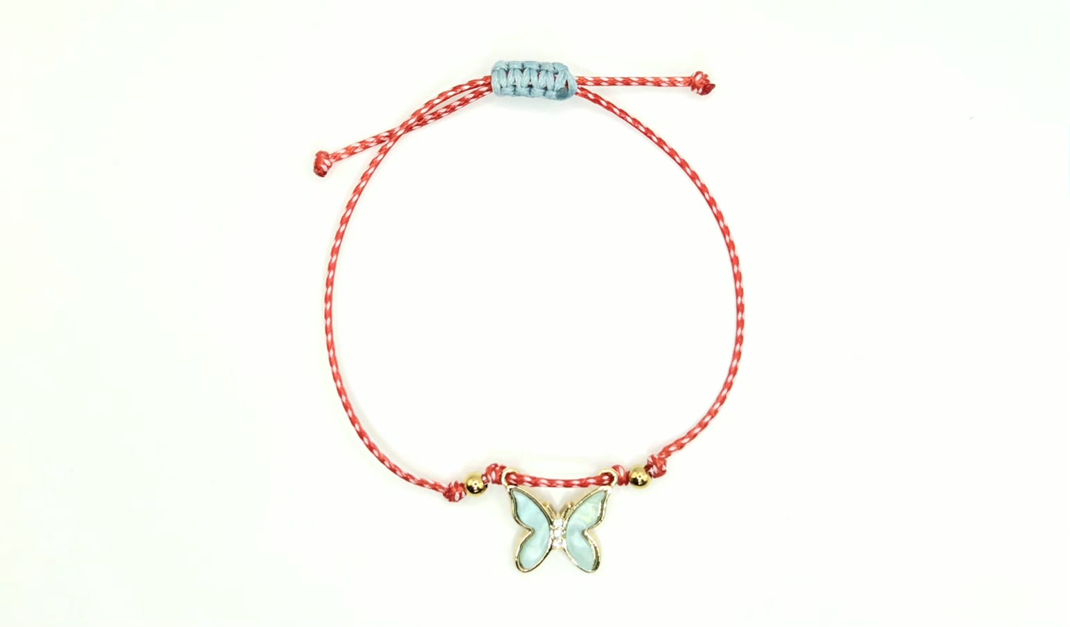 Martaki with light blue enamel butterfly.