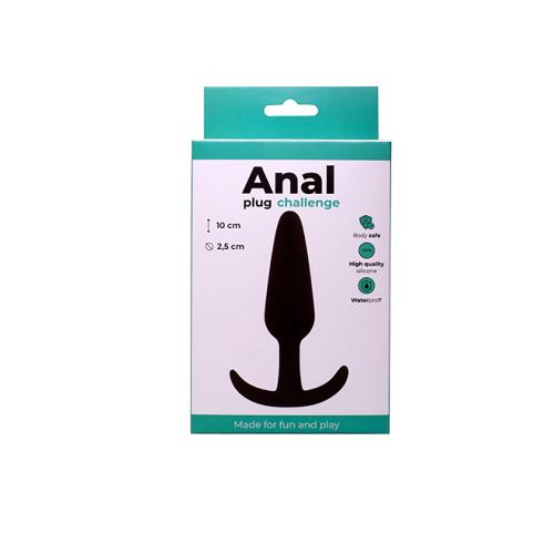 Fantasy – Classic Anal Plug – Black, Silicone Small With C Handle
