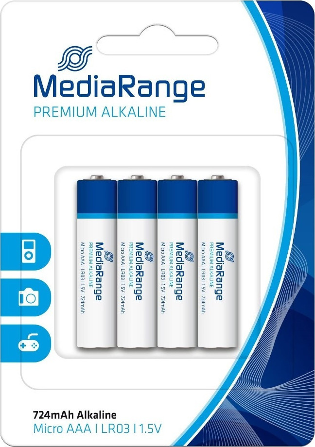 Mediarange Premium Alkaline Batteries Aaa 1.5V 4Pcs