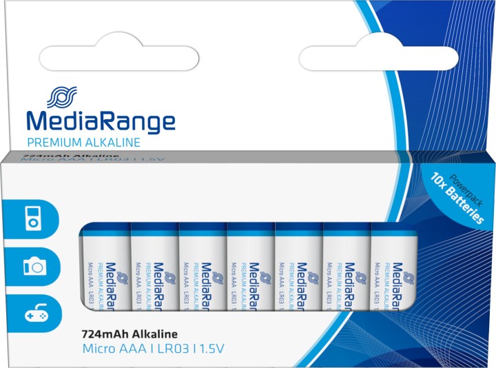 Mediarange Premium Alkaline Batteries Aaa 1.5V 10Pcs