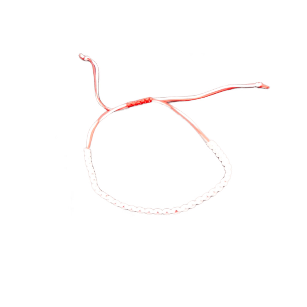 Martenitza Bracelet White With Adjustable Size, Tria Enniaria