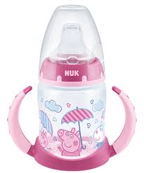 Nuk First Choice Peppa Pig Training Bottle 6-18m with Temperature Control Indicator 150ml Pink, 1pc