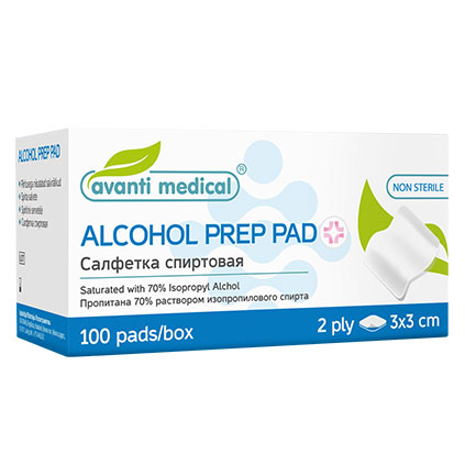 Avanti Medical Alcohol Prep, Pads, 100 x 3cmx3cm