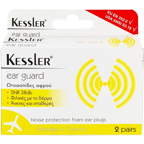 Kessler Ear Guard Foam Sterilized Ear Plugs 2 Pairs