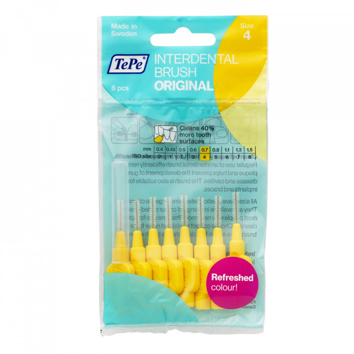 Tepe Interdental Brushes 0.7Mm Yellow 8Pcs