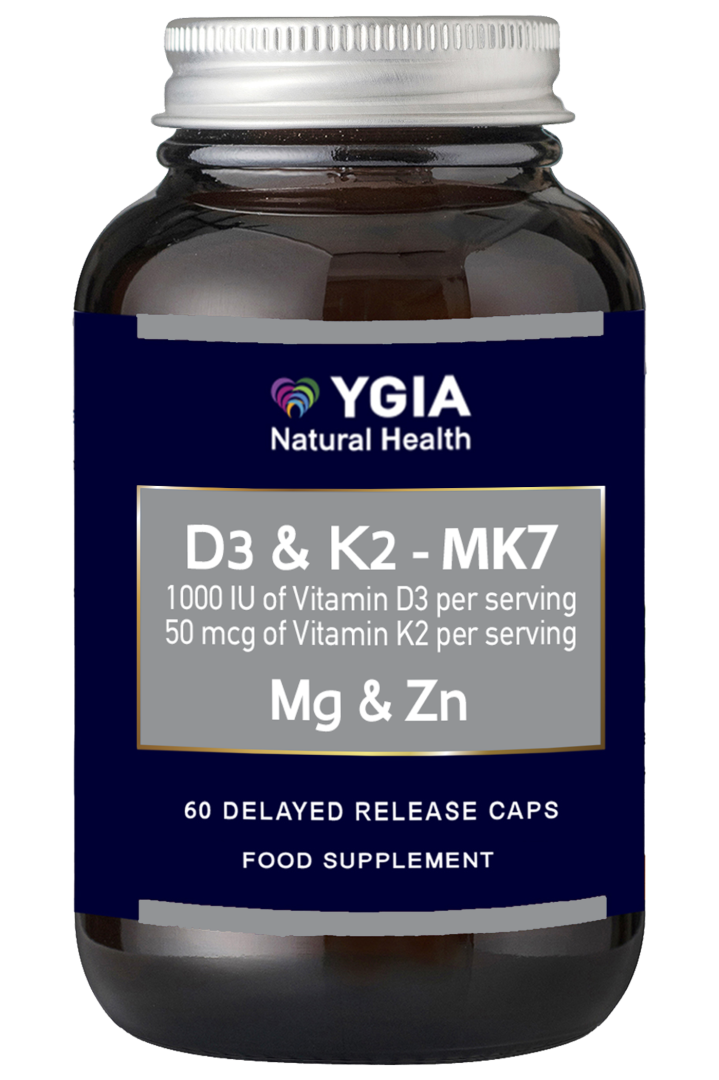 Ygia D3 2000iu & K2-MK7 90mcg, Mg & Zn 60 Capsules