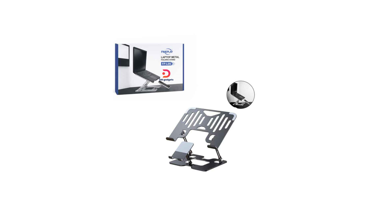517-1#Fineplay®FP-L05 Foldable Metal Laptop/Tablet/Mobile Office Support Base Rotating – Stand
