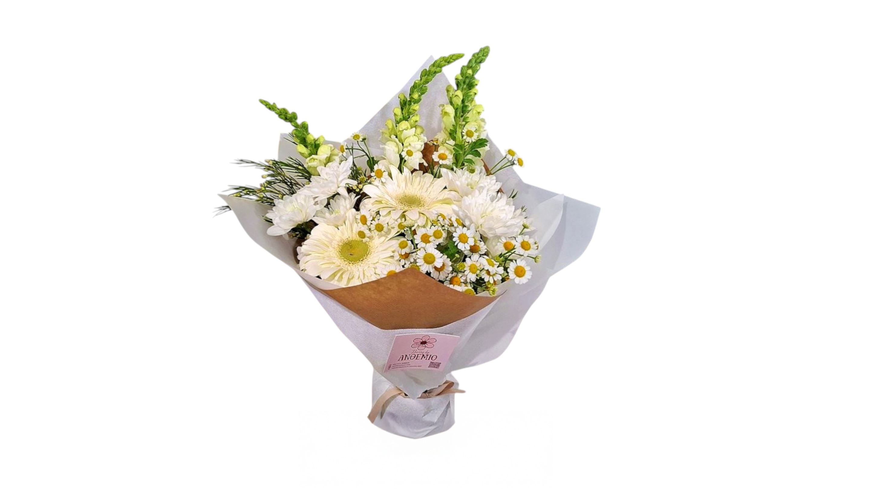 Bouquet with Seasonal flowers in White Colors