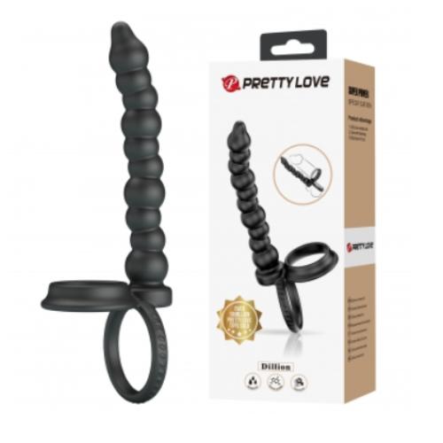 PRETTY LOVE DILLION cock and balls strapped dong