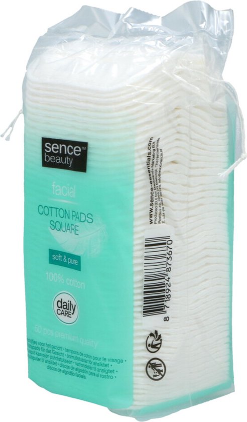 SENCE Cotton Pads Square 50pc