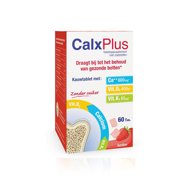 Calx Plus 600Mg Chewable Multivitamin 60 Tablets Strawberry