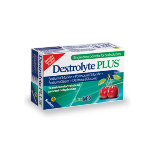 Dextrolye Plus, 10 sachets Cherry Flavor