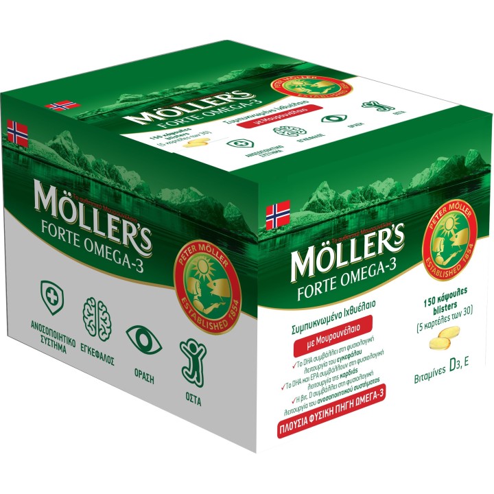 Moller's Forte Omega-3 Cod Liver Oil, 5x30 caps