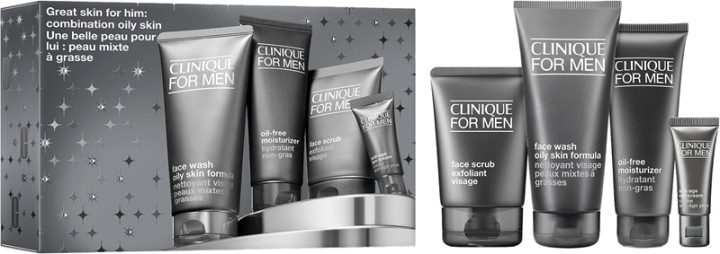 Clinique Holiday Great Skin for HIM: Combination Oily Skin Christmas Gift Set for Men