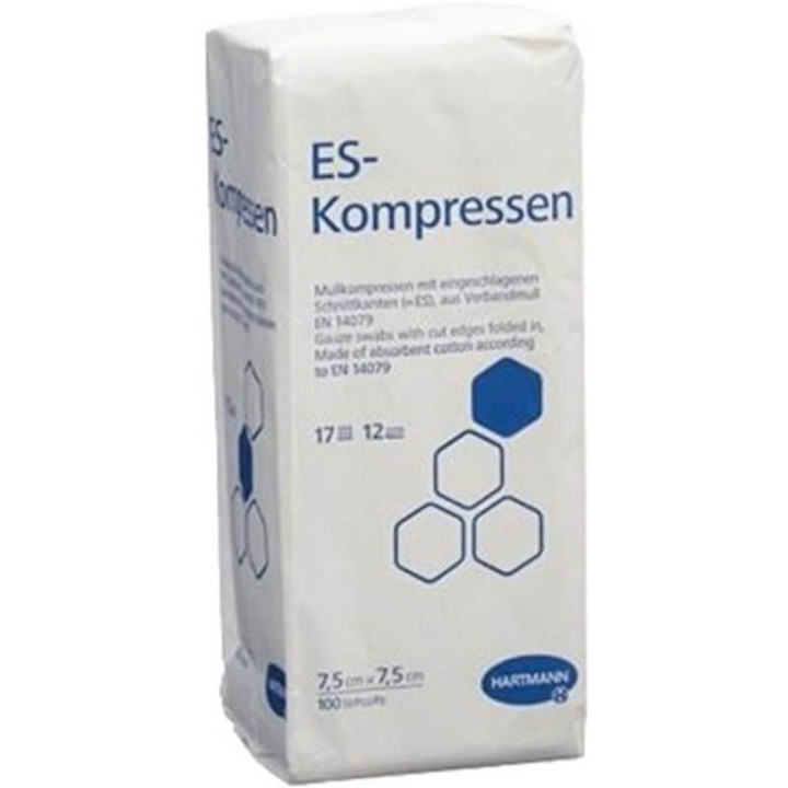 Hartmann ES non woven compresses 12x 7.5x7.5cm (100 pcs)