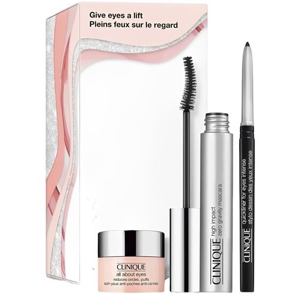 Clinique High Impact Zero Gravity Mascara Set 3 Pcs  Mascara Eyeliner & Eye cream Full Size