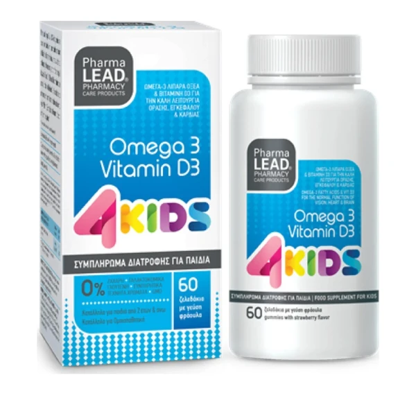 Pharmalead 4 Kids Omega 3 & Vitamin D3 with Strawberry Flavor 60 gummies