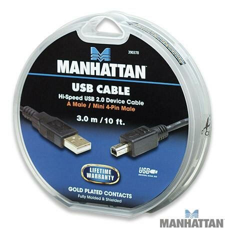 Manhattan Usb Cable Hi Speed 2.0 Device Cable, Mini 4-Pin