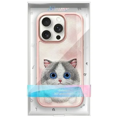 Nimmy Case Big Eyed Pet 2.0 Cat For Iphone 16 Pro Pink