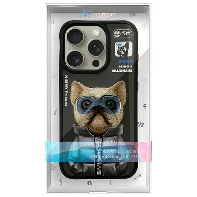 Nimmy Case Cool&Cute 2.0 Dog For Iphone 15 Pro Max Black