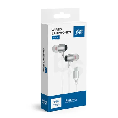 Wire Earbuds Usb C (Dac) Blue Star M09C 1,2 M White